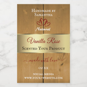 Wooden Boards Product Packaging Labels Gold Border