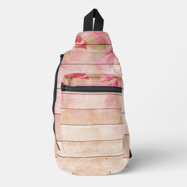 wooden boards sling bag (Front)