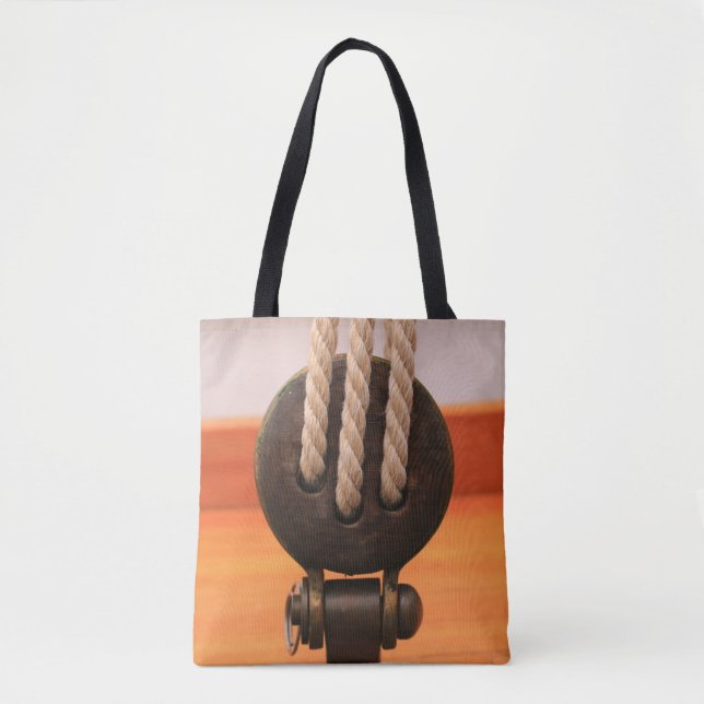 Wooden Boat Block- Shoulder Tote Bag (Front)