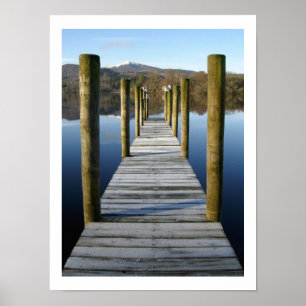 Wooden Boat Landing on Derwentwater Poster