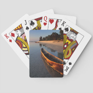 Wooden boats on Tondooni Beach Playing Cards
