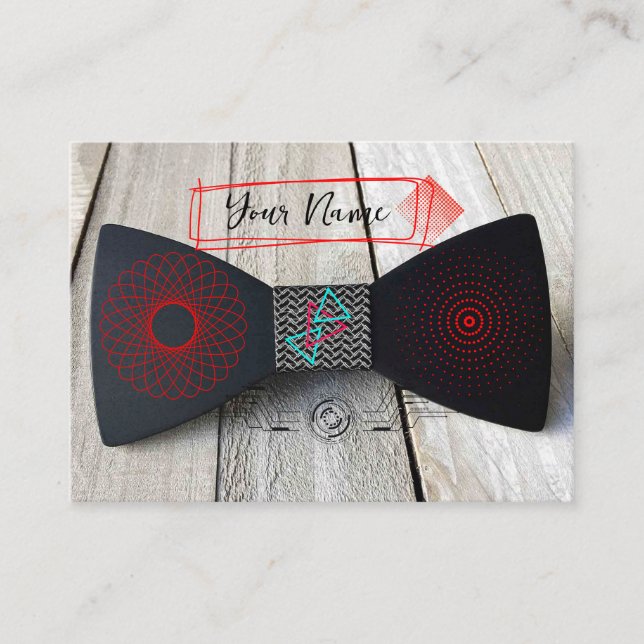 Wooden Bow Tie Business Card (Front)