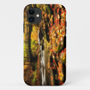 Wooden Bridge and Creek in Fall iPhone 11 Case