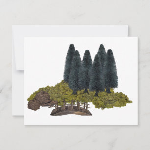 Wooden bridge in the mountain forest RSVP card