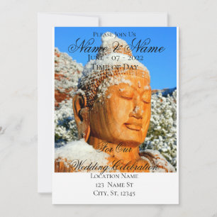 Wooden Buddha in Snow Thunder Cove Invitation
