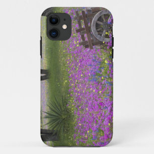 Wooden Cart in field of Phlox, Blue Bonnets with iPhone 11 Case