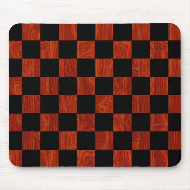 Wooden Chequerboard Mouse Pad (Front)