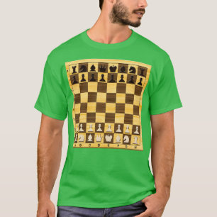 Wooden Chess board with figures  T-Shirt