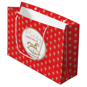 Wooden Christmas Rocking Horse Large Gift Bag