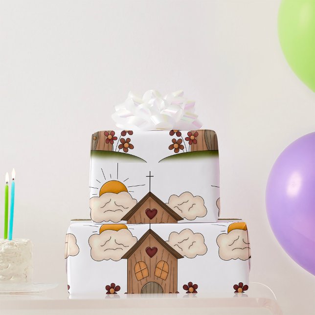 Wooden Church Wrapping Paper (Creator Uploaded)