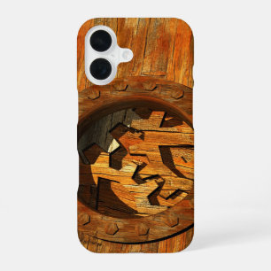 wooden clockwork iPhone 16 case
