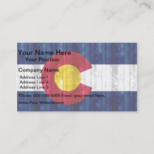 Wooden Coloradan Flag Business Card