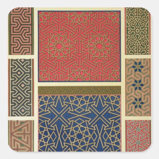 Wooden compartments and borders, from 'Arab Art as Square Sticker (Front)