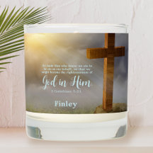 Wooden Cross Bible Verse Personalised