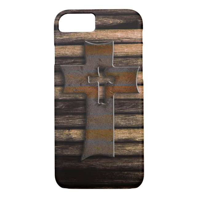 Wooden Cross Case-Mate iPhone Case (Back)