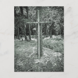 Wooden Cross Red Hill Cemetery Milledgeville GA Postcard