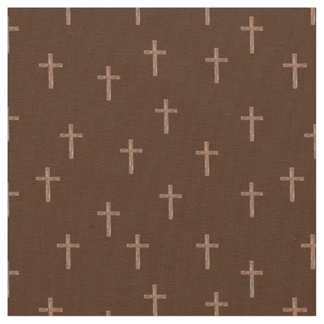 Wooden Crosses on Dark Brown Fabric (Close Up)