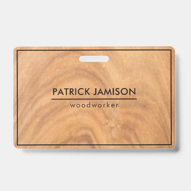 Wooden Design ID Badge (Front)