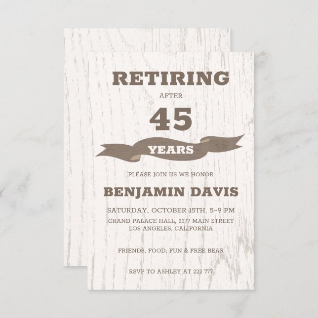 Wooden Design  Invitation (Front/Back)