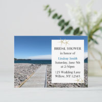 Wooden Dock Ocean Bridal Shower Invitation