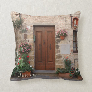 Wooden Door Tuscany Italy Personalised Cushion