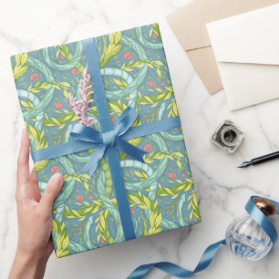 Wooden dragons wrapping paper