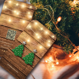 Wooden Earring Card with Lights