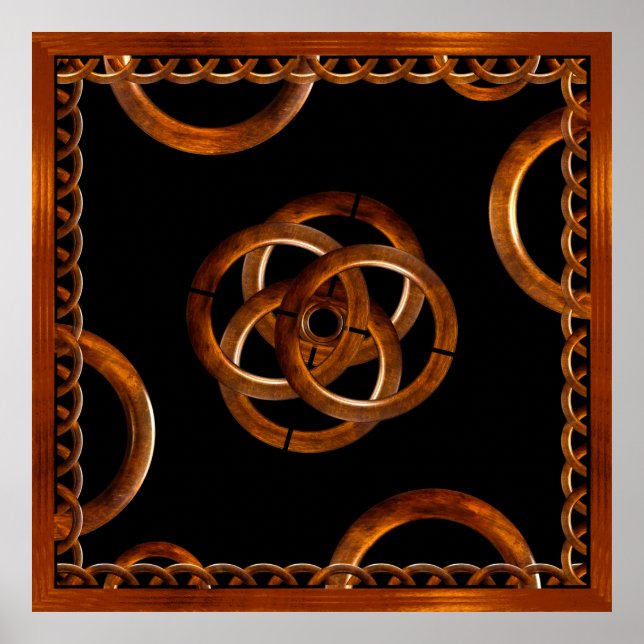 Wooden Elegant Geometric Harmony Poster (Front)