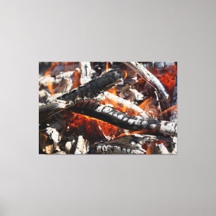 wooden fire canvas print