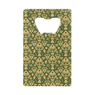 Wooden floral damask pattern background