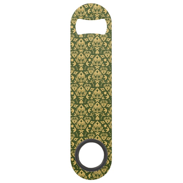 Wooden floral damask pattern background (Front)