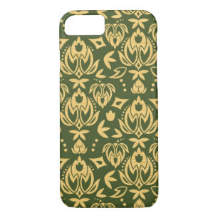 Wooden floral damask pattern background Case-Mate iPhone case