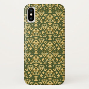 Wooden floral damask pattern background Case-Mate iPhone case