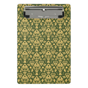 Wooden floral damask pattern background mini clipboard
