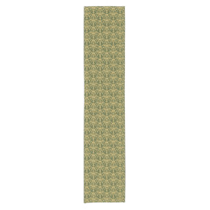 Wooden floral damask pattern background short table runner