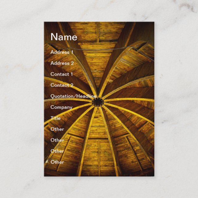 Wooden flower ceiling business card (Front)