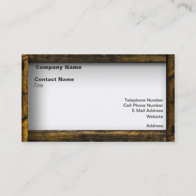 Wooden Frame Business Card (Front)