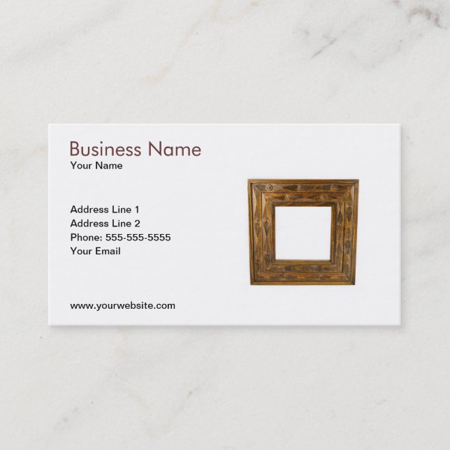 Wooden Frame Business Card Template (Front)