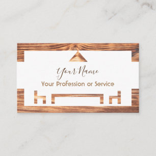 Wooden frame for interior design and furniture! business card