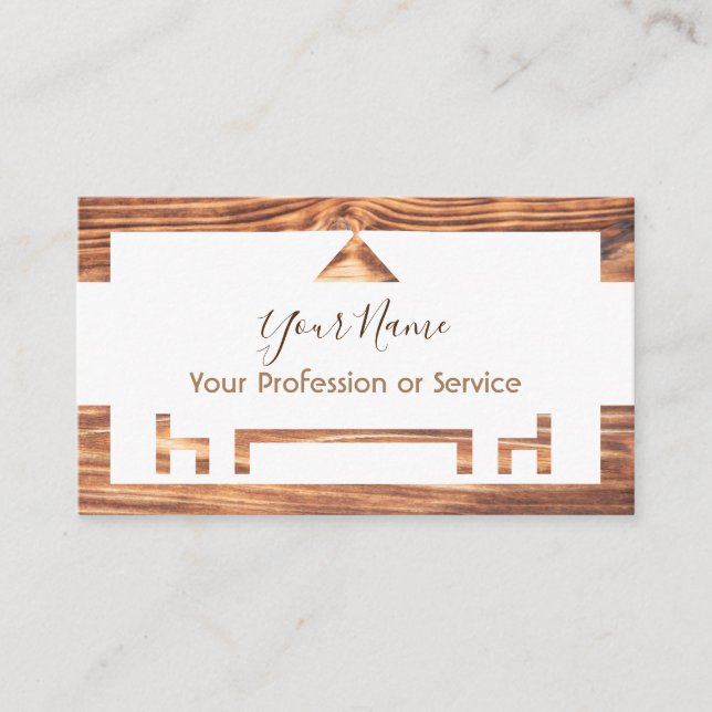 Wooden frame for interior design and furniture! business card (Front)
