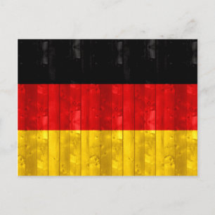 Wooden German Flag Postcard