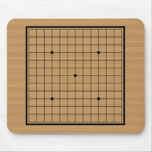 Wooden Go Board 13x13 Bordered Mouse Pad