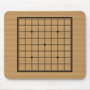 Wooden Go Board 9x9 Bordered Mouse Pad