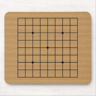 Wooden Go Board 9x9 Mouse Pad
