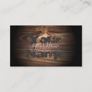 Wooden grunge black vanished letters business card