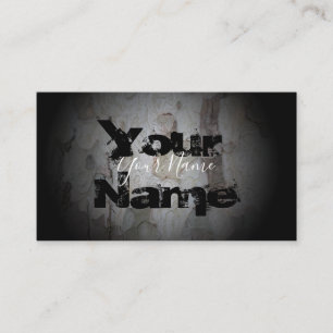 Wooden grunge black vanished letters business card