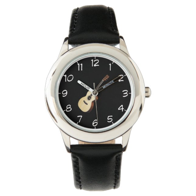 "Wooden guitar" design wrist watches (Front)