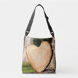 wooden heart crossbody bag