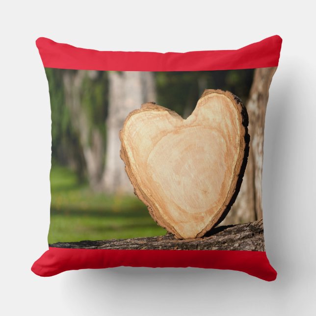 wooden heart cushion (Front)
