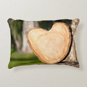 wooden heart decorative cushion